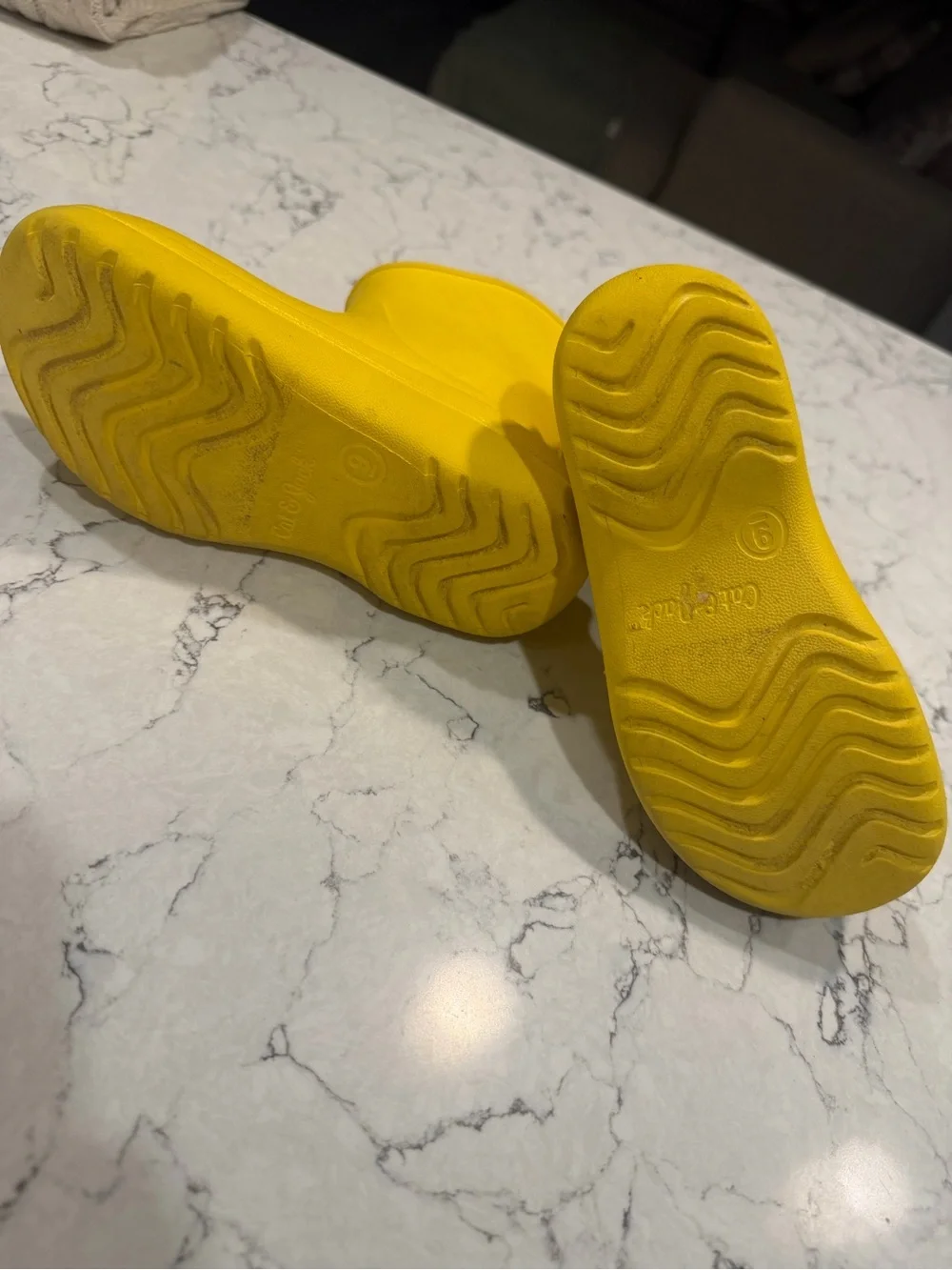 Cat & Jack Bright Yellow Kids Waterproof Rain Boots